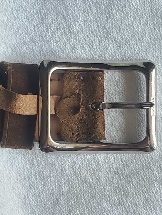 Prada Accessories - Prada Vintage Brown Italian Leather Belt Sz 32 Belt Hole Rip In Photo